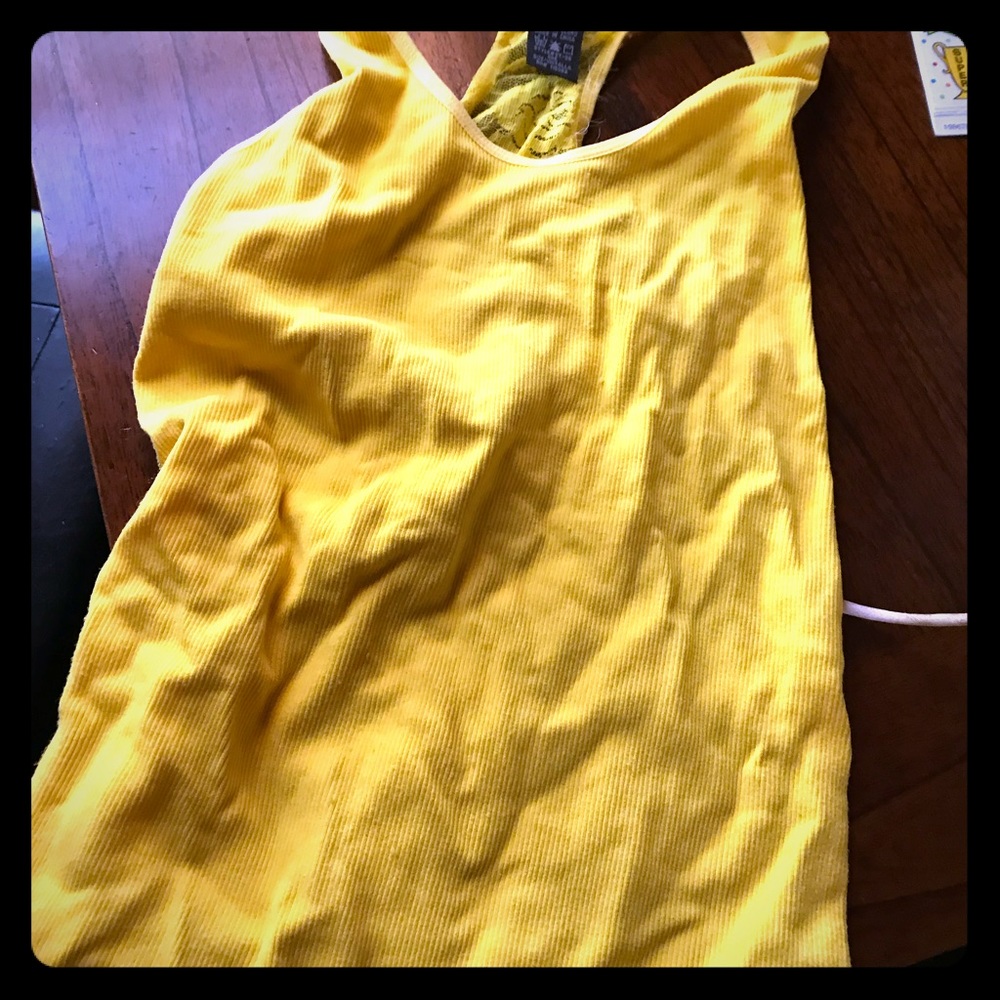 Small yellow lace tank top